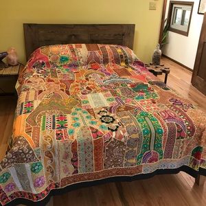 Handmade embroidered Indian tapestry